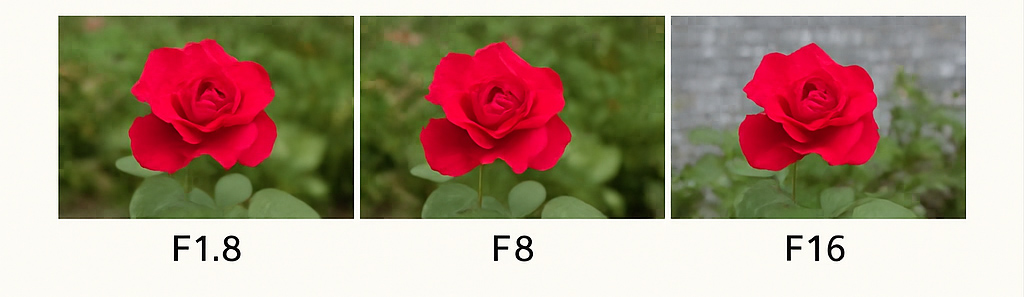 F値による写りの違い図